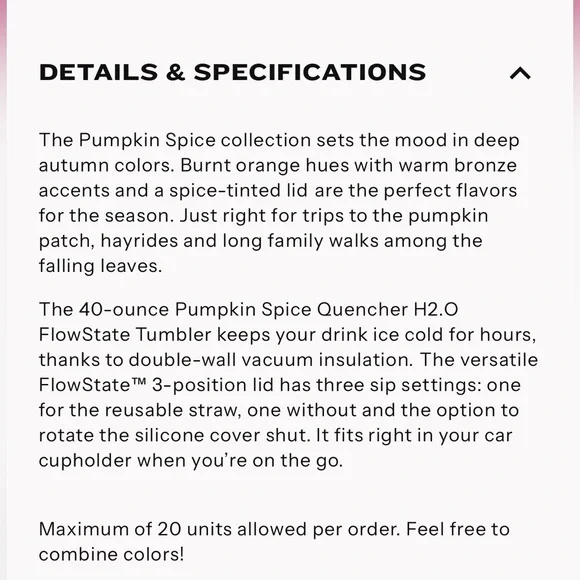 STANLEY PUMPKIN SPICE QUENCHER H2.O FLOWSTATE™ TUMBLER - Picture 9 of 9